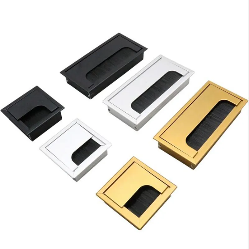 Furniture Hardware Outlet - حلقات كبل مكتب مستطيلة ، سبائك